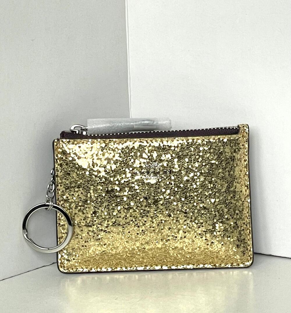 Coach Wizard of Oz Gold Glitter Mini Skinny Wallet